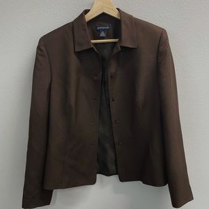 Ann Taylor Chocolate Brown Silk Jacket / Blazer - Size 8